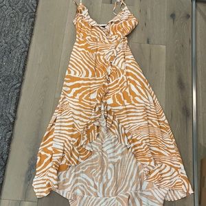 Mink pink wrap high low dress